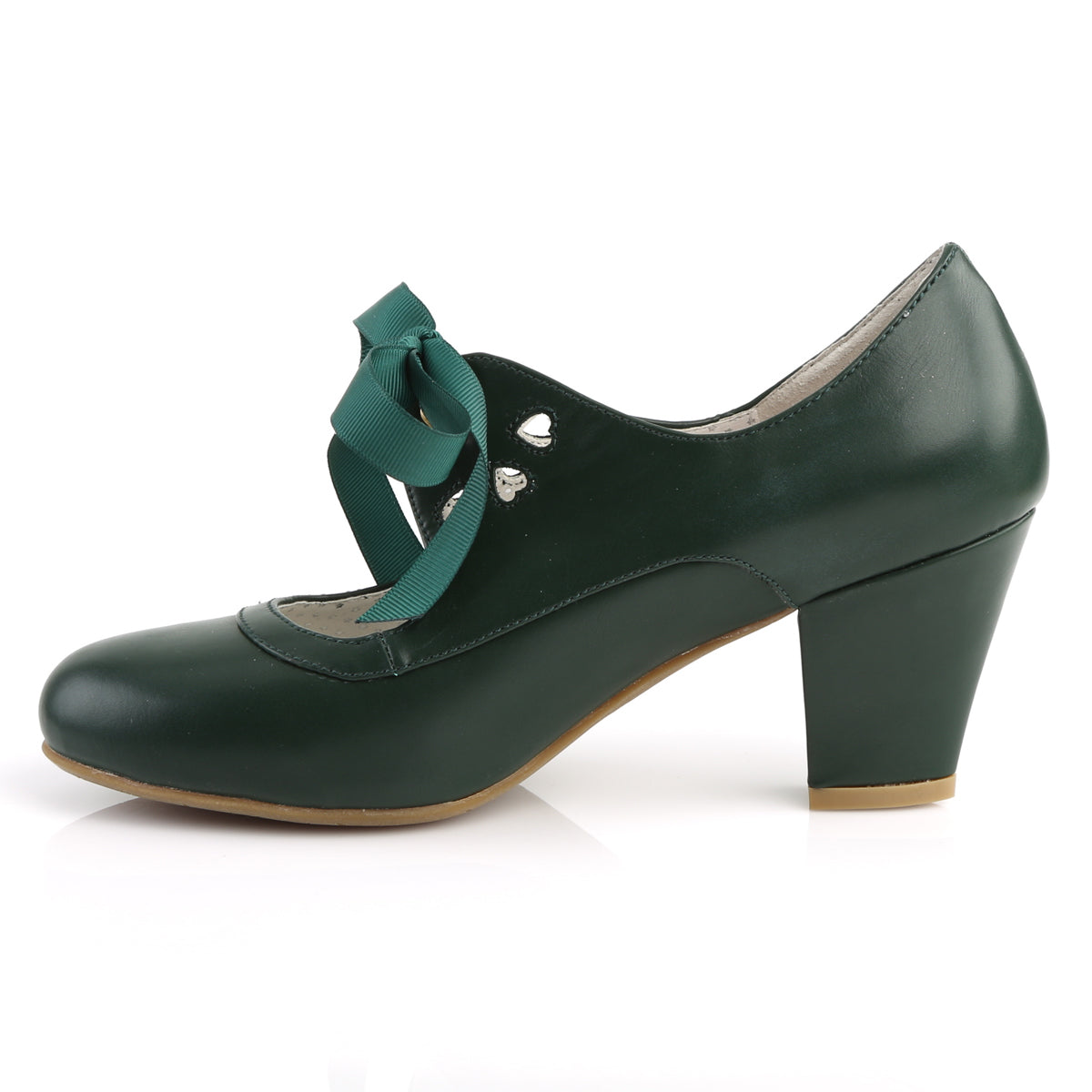 【PIN UP COUTURE】WIGGLE-32 シングルソールシューズ Dark Green Faux Leather【取寄】