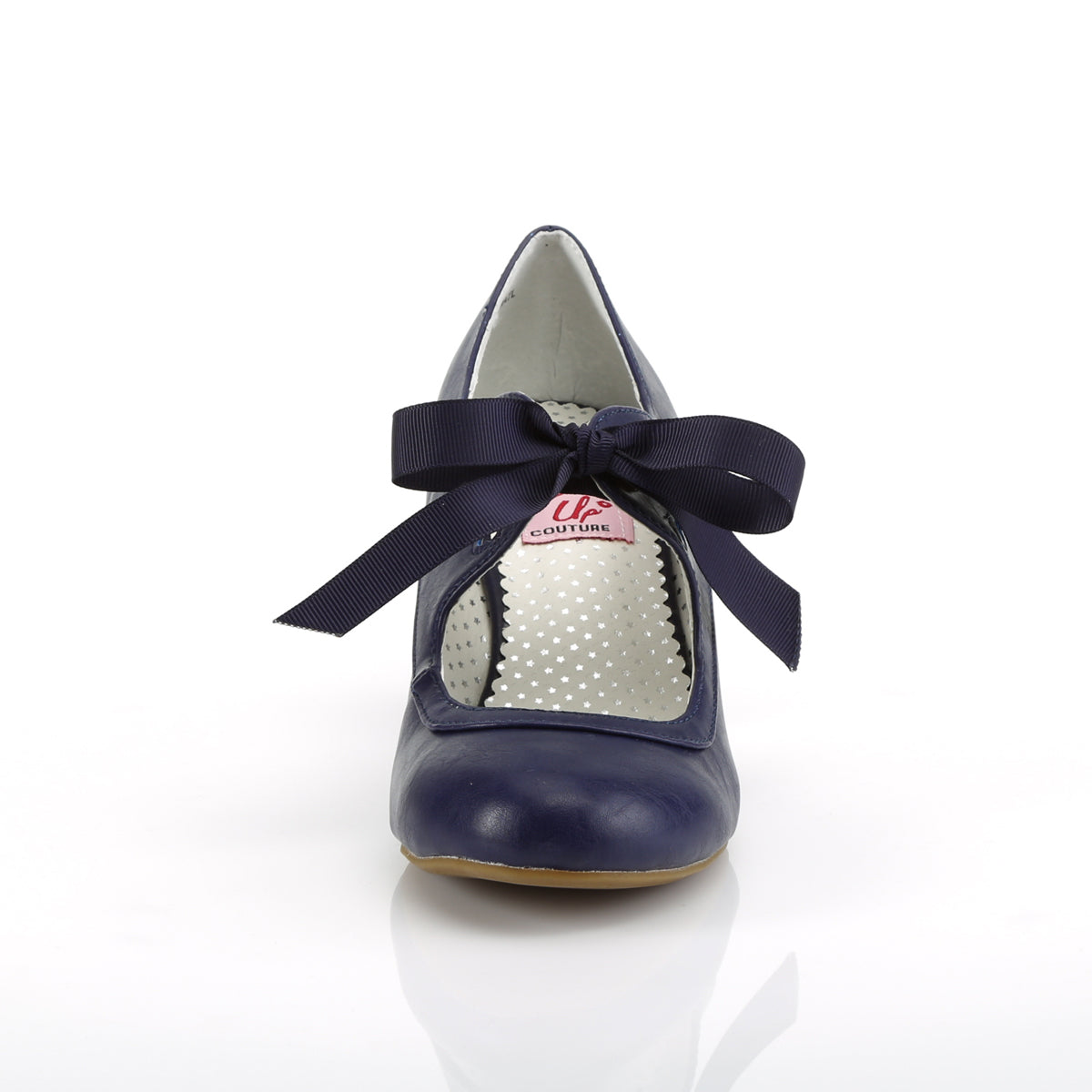 【PIN UP COUTURE】WIGGLE-32 シングルソールシューズ Navy Blue Faux Leather【取寄】