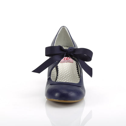 【PIN UP COUTURE】WIGGLE-32 シングルソールシューズ Navy Blue Faux Leather【取寄】
