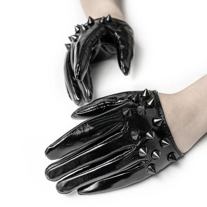 小物   Punk leather globe PUNK RAVE】フェイクレザー スタッズ付ハーフグローブ