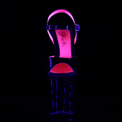 【PLEASER】XTREME-809TT プラットフォームシューズ Blk Pat-Neon H. Pink/Blk【取寄】