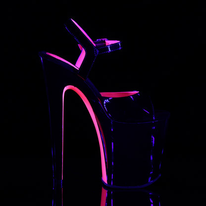 【PLEASER】XTREME-809TT プラットフォームシューズ Blk Pat-Neon H. Pink/Blk【取寄】