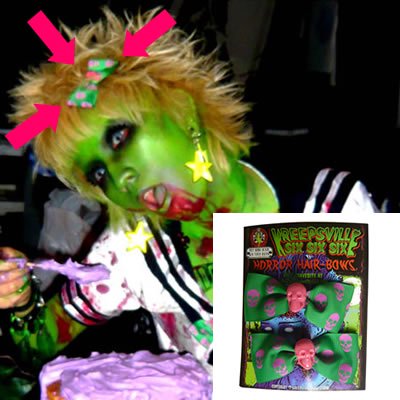 【KREEPSVILLE666】HAIR BOW PAIR GREEN SKULL