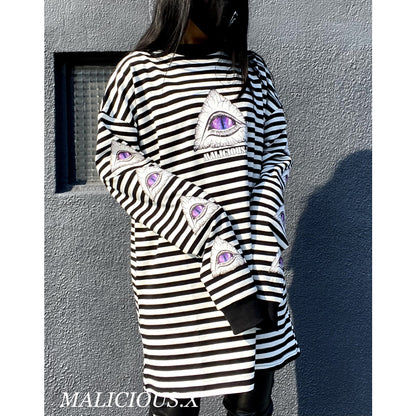 [9EYES]VERY LONG SLEEVE T-SHIRT / STRIPE