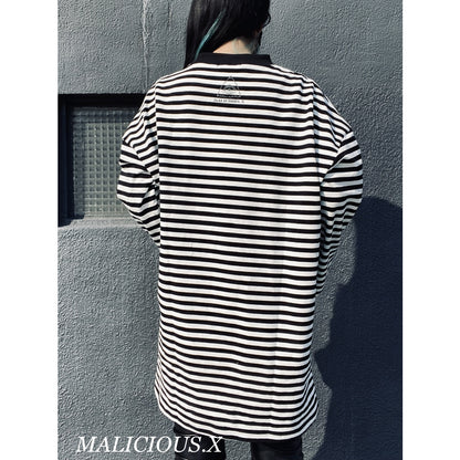 [9EYES]VERY LONG SLEEVE T-SHIRT / STRIPE