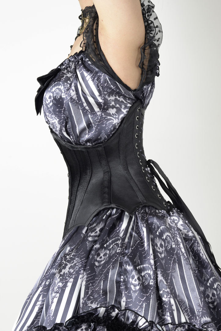 緊急セール【D&G】コルセットデザインドレス★送料関税込 kki.2065 フェイクレザーとレースの編み上げバッスルコルセット