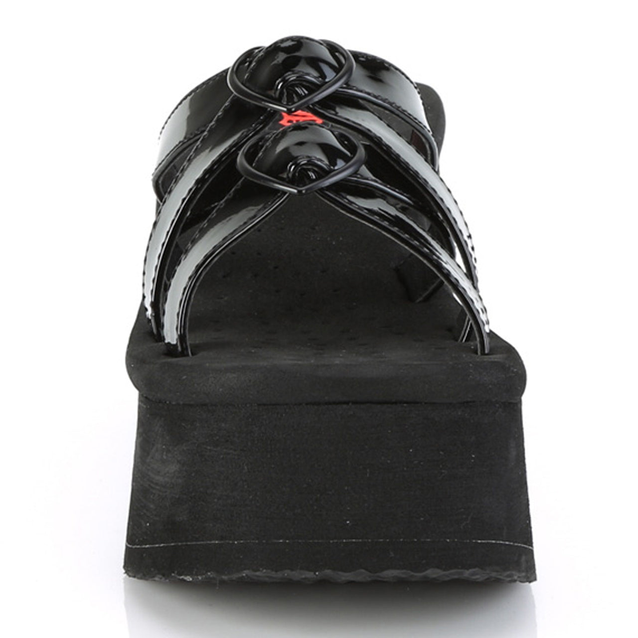 FUNN-15/B-Heart Buckle Enamel Strap Platform Sandals