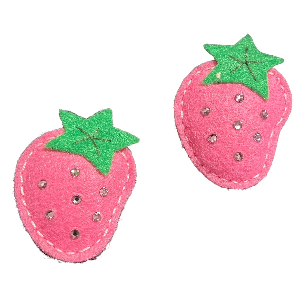 felt strawberry hair slide