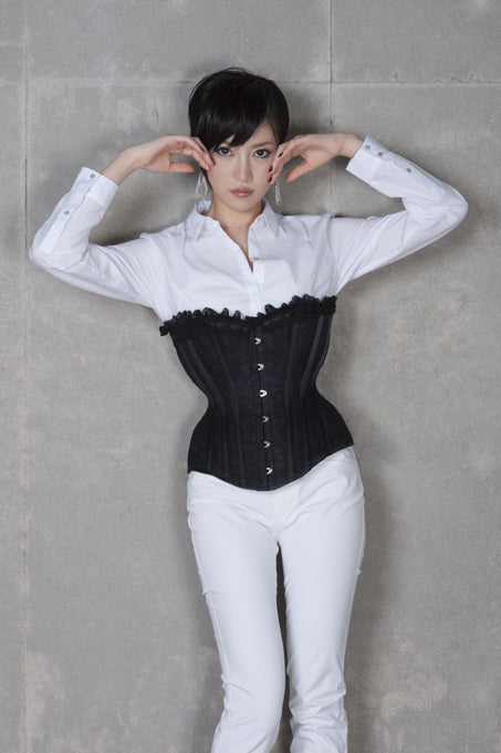 PCW Pure One Corset Works // Half Cup Corset Victorian: All Black [VB]  [Order] – EpicureanGarden