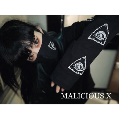 LONG SLEEVE EYES T-SHIRT / BLACK