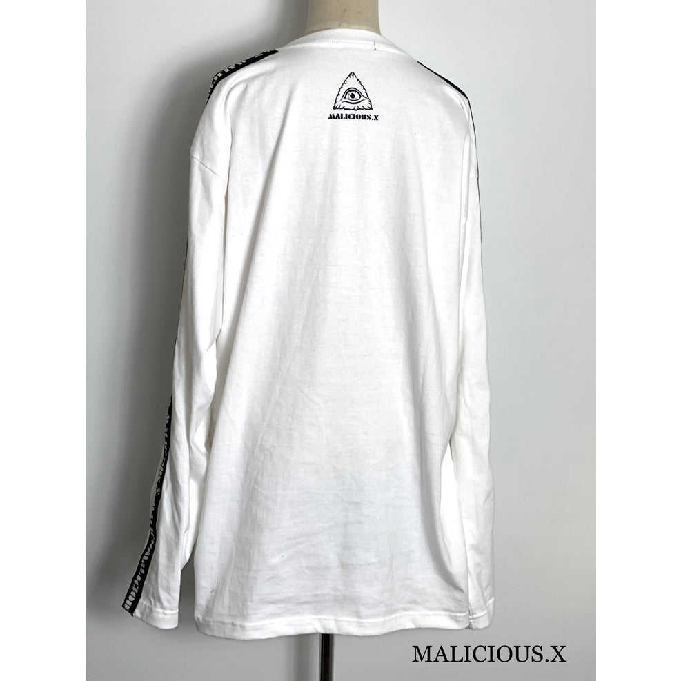 TRIANGLE AND LOGOLINE LONG SLEEVE T-SHIRT / WHITE