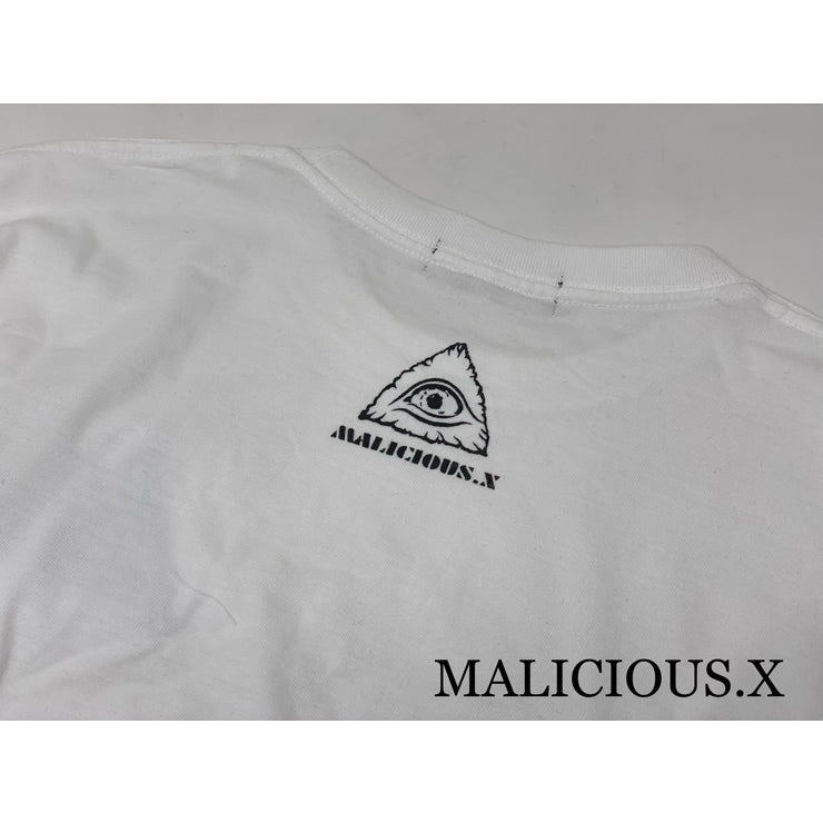 TRIANGLE AND LOGOLINE LONG SLEEVE T-SHIRT / WHITE